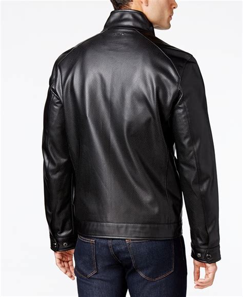 michael kors perforated faux leather jacket